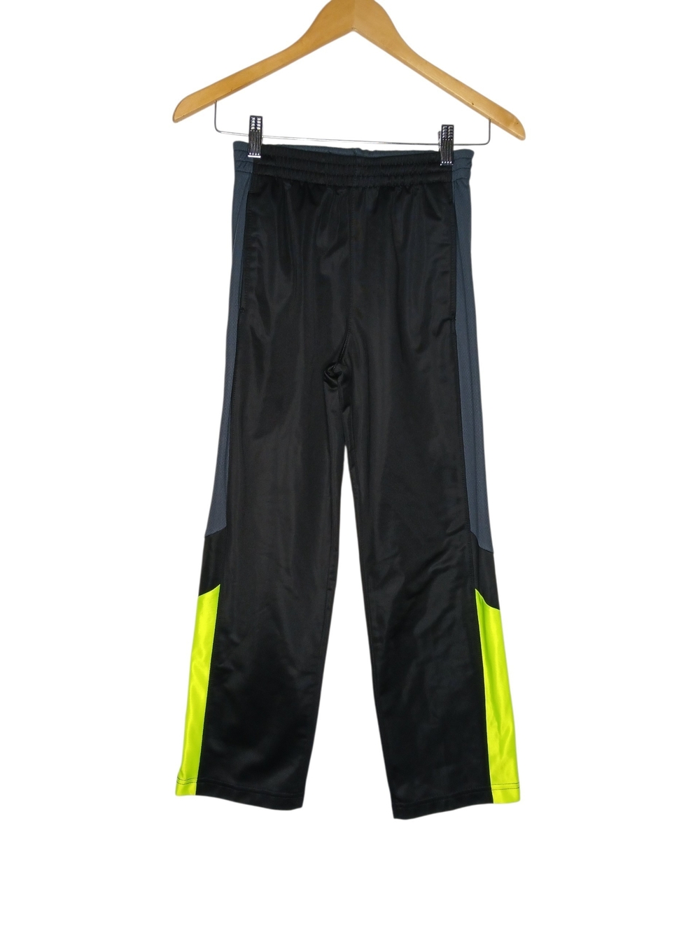 Athletic Works Black Joggers with Neon Yellow Panels